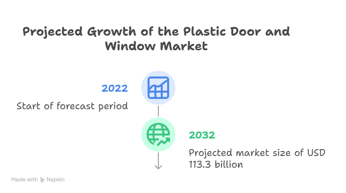 Plastic Door and Window Market to Grow from USD 65.5 Billion in 2022 to USD 113.3 Billion by 2032 at a CAGR of 5.5%
